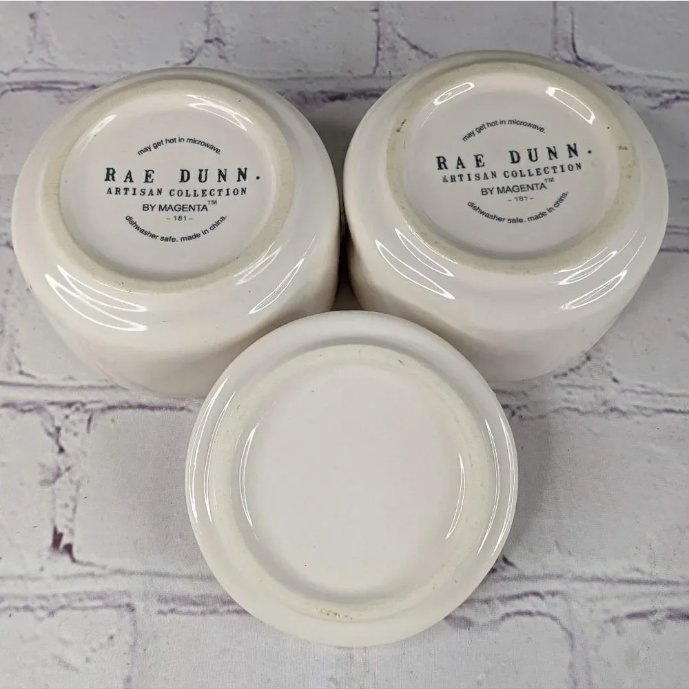 Rae Dunn SALT & PEPPER Ceramic 2 Piece Stacking Cellar Set with Lid